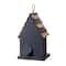 Glitzhome® 9" Solid Wood & Metal Rustic Style Birdhouse